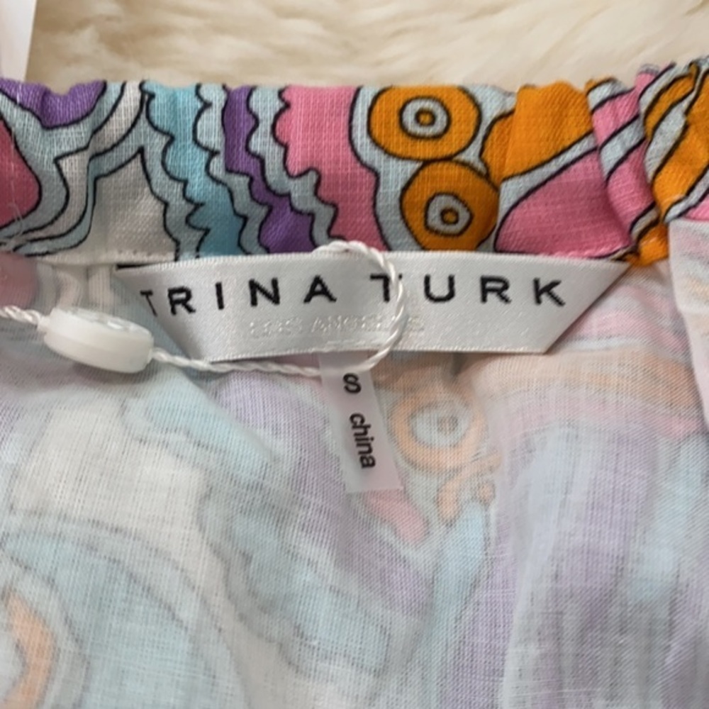 Trina Turk Montalban Tie Front Halter Top. S - Picture 11 of 13